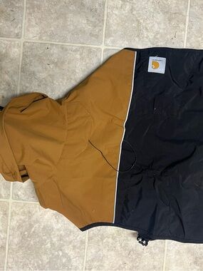 Carhartt Hooded Vest in Brown and Black Trim